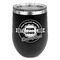 Logo & Tag Line Stainless Wine Tumblers - Black - Single Sided - Front