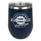 Logo & Tag Line Stainless Wine Tumblers - Navy - Double Sided - Front