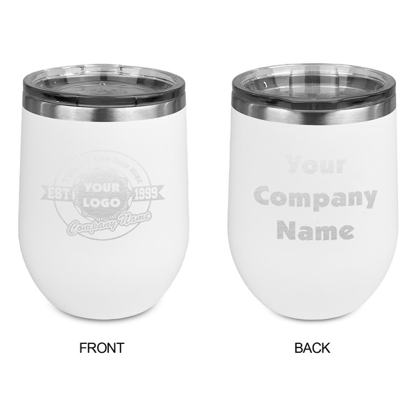 Logo & Tag Line Stainless Wine Tumblers - White - Double Sided - Approval
