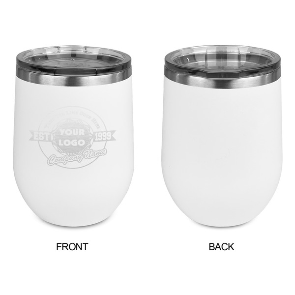 Logo & Tag Line Stainless Wine Tumblers - White - Single Sided - Approval