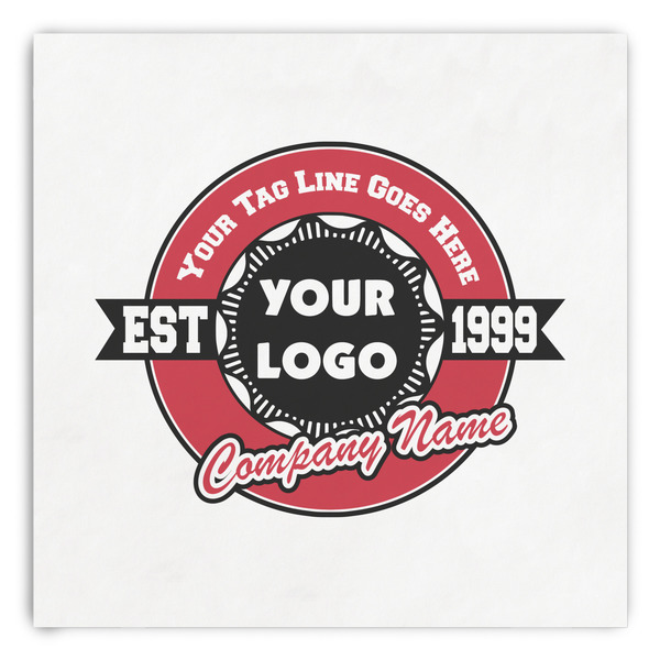 Custom Logo & Tag Line Paper Dinner Napkins (Personalized)