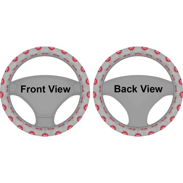 Logo & Tag Line Steering Wheel Cover- Front and Back