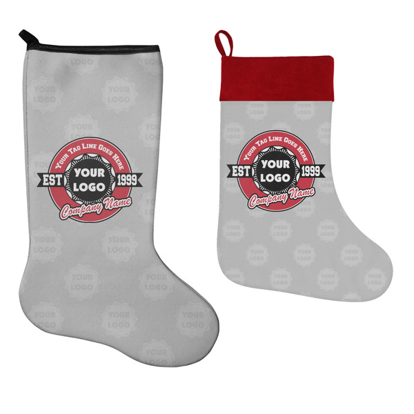 Logo & Tag Line Stockings - Side by Side compare