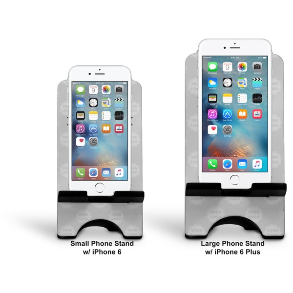 Logo & Tag Line Stylized Phone Stand - Comparison