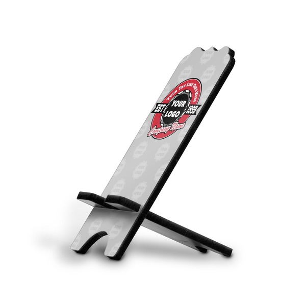 Custom Logo & Tag Line Stylized Cell Phone Stand - Large w/ Logos