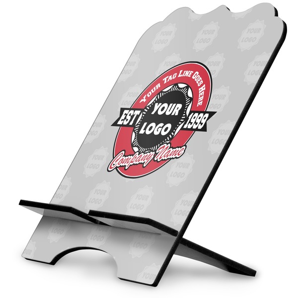 Custom Logo & Tag Line Stylized Tablet Stand w/ Logos