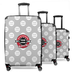 Logo & Tag Line 3-Piece Luggage Set - 20" Carry On - 24" Medium Checked - 28" Large Checked w/ Logos