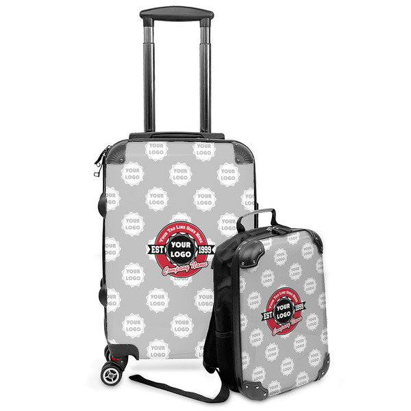 Custom Logo & Tag Line Kids 2-Piece Luggage Set - Suitcase & Backpack w/ Logos