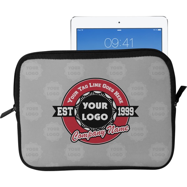 Custom Logo & Tag Line Tablet Case / Sleeve - Large w/ Logos