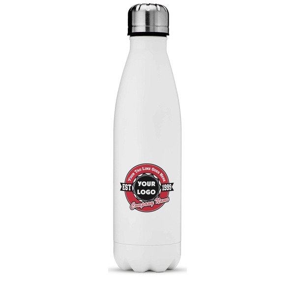Custom Logo & Tag Line Water Bottle - 17 oz - Stainless Steel - Full Color Printing (Personalized)