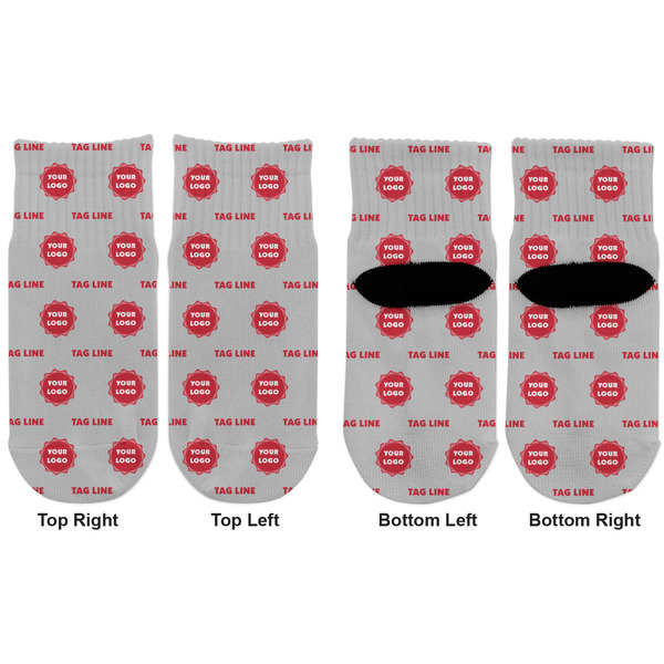 Logo & Tag Line Toddler Ankle Socks - Double Pair - Front and Back - Apvl