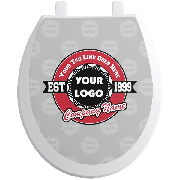 Custom Logo & Tag Line Toilet Seat Decal - Round (Personalized)