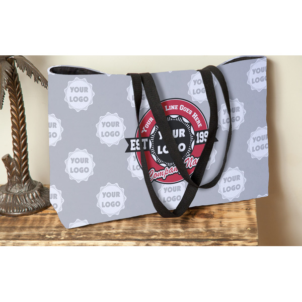 Logo & Tag Line Tote w/Black Handles - Lifestyle View