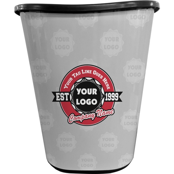 Logo & Tag Line Trash Can Black