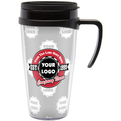 Logo & Tag Line Acrylic Travel Mug with Handle (Personalized)