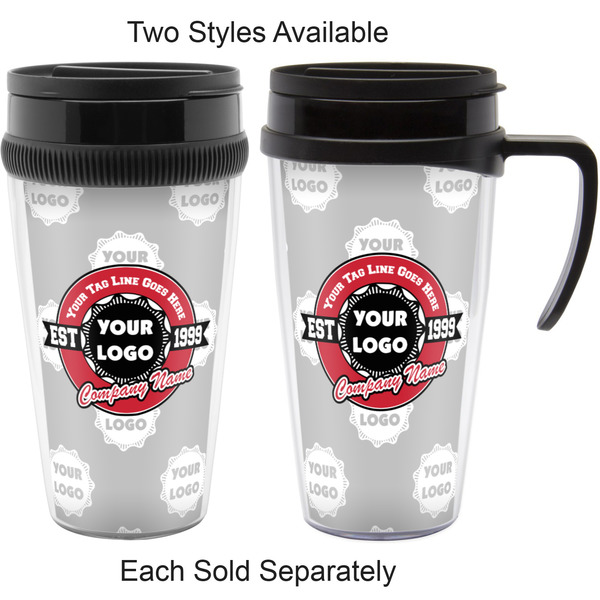 Logo & Tag Line Travel Mugs - with & without Handle