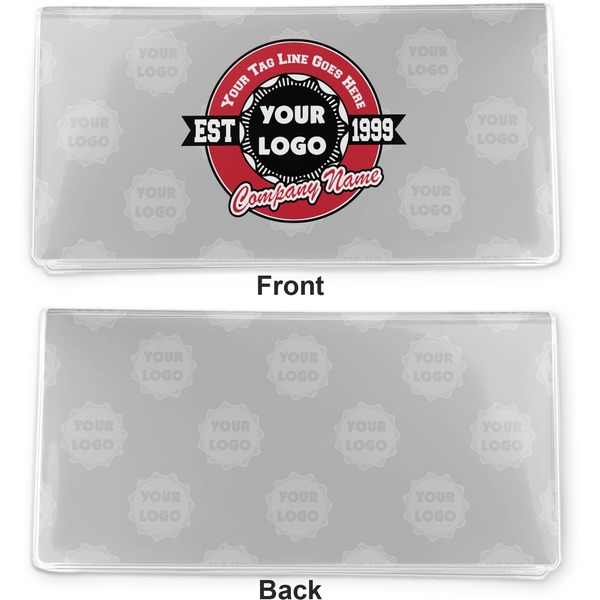 Logo & Tag Line Vinyl Check Book Cover - Front and Back