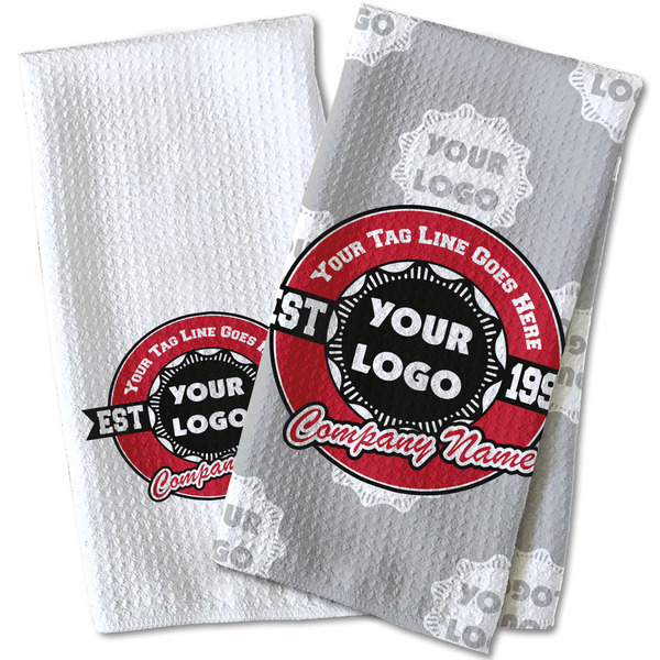 Logo & Tag Line Waffle Weave Towels - Two Print Styles
