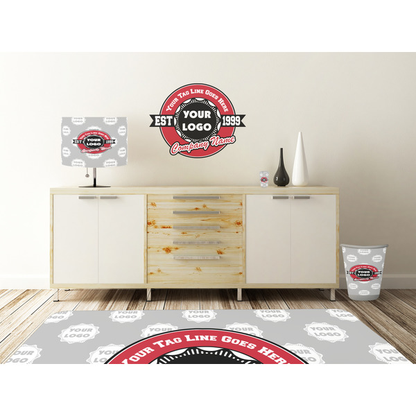Logo & Tag Line Wall Graphic Decal Wooden Desk