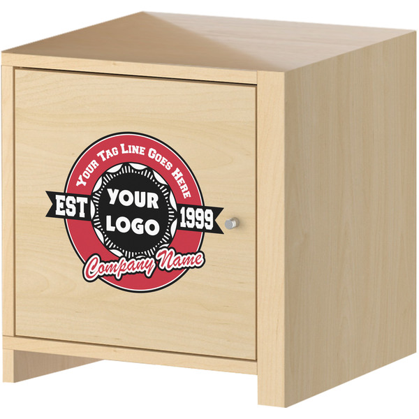 Logo & Tag Line Wall Graphic on Wooden Cabinet
