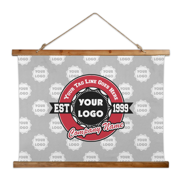 Custom Logo & Tag Line Wall Hanging Tapestry - Wide w/ Logos