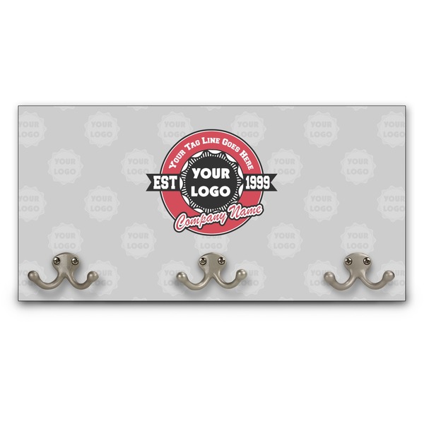 Custom Logo & Tag Line Wall Mounted Coat Rack w/ Logos