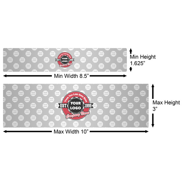 Logo & Tag Line Water Bottle Labels w/ Dimensions