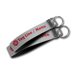 Logo & Tag Line Wristlet Webbing Keychain Fob (Personalized)