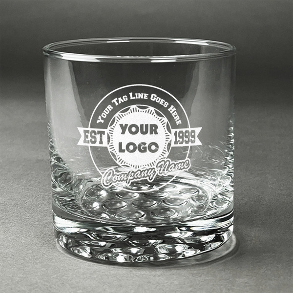 Custom Logo & Tag Line Whiskey Glass - Engraved - Single (Personalized)