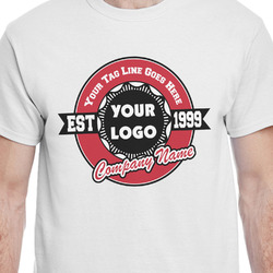Logo & Tag Line T-Shirt - White - Medium (Personalized)
