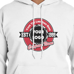 Logo & Tag Line Hoodie - White - Large (Personalized)