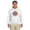 Logo & Tag Line White Hoodie on Model - Front