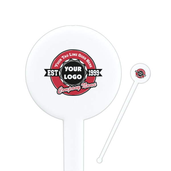 Custom Logo & Tag Line Round Plastic Stir Sticks (Personalized)