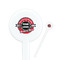 Logo & Tag Line White Plastic 7" Stir Stick - Round - Closeup