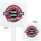 Logo & Tag Line White Plastic Stir Stick - Double Sided - Approval