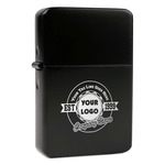 Logo & Tag Line Windproof Lighter - Black - Single-Sided (Personalized)