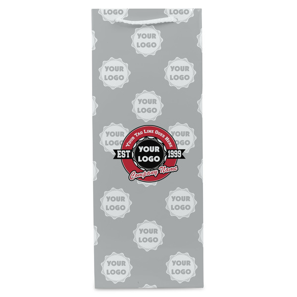 Logo & Tag Line Wine Gift Bag - Gloss - Front