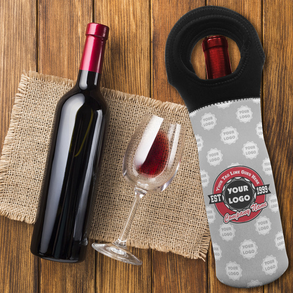 Logo & Tag Line Wine Tote Bag - FLATLAY