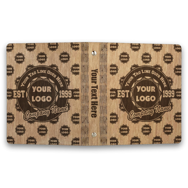 Logo & Tag Line Wood 3-Ring Binders - 1" Half-Letter - Approval
