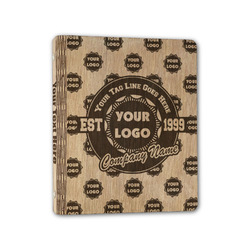 Logo & Tag Line Wood 3-Ring Binder - 1" Half-Letter Size (Personalized)