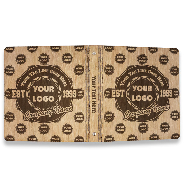 Logo & Tag Line Wood 3-Ring Binders - 1" Letter - Approval