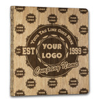 Logo & Tag Line Wood 3-Ring Binder - 1" Letter Size (Personalized)