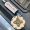 Logo & Tag Line Wood Luggage Tags - Round - Lifestyle