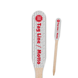 Logo & Tag Line Paddle Wooden Food Picks - Double-Sided (Personalized)