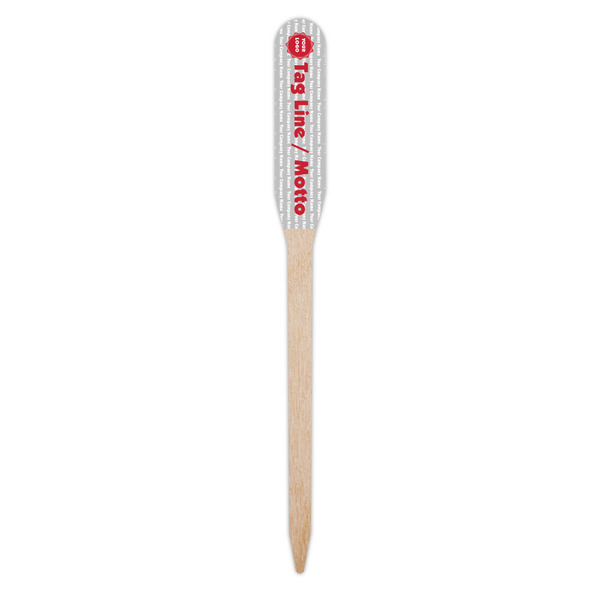 Logo & Tag Line Wooden Food Pick - Paddle - Single Pick