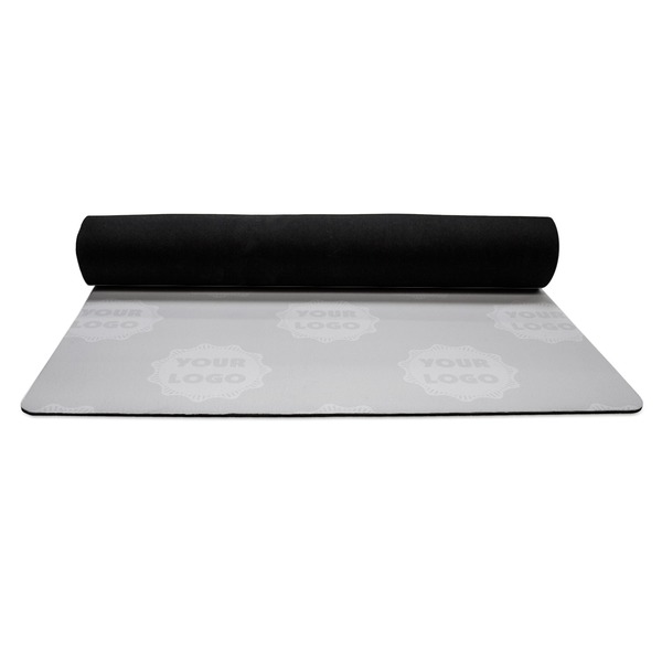 Logo & Tag Line Yoga Mat Rolled up Black Rubber Backing