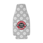 Logo & Tag Line Zipper Bottle Cooler - Single w/ Logos