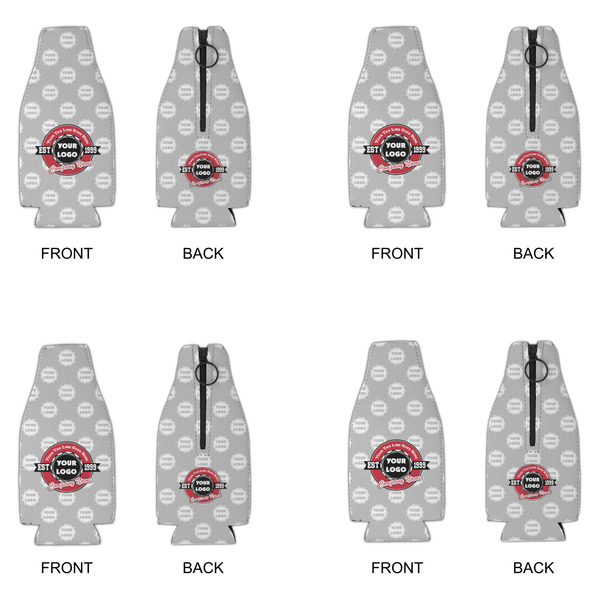 Logo & Tag Line Zipper Bottle Cooler - Set of 4 - APPROVAL