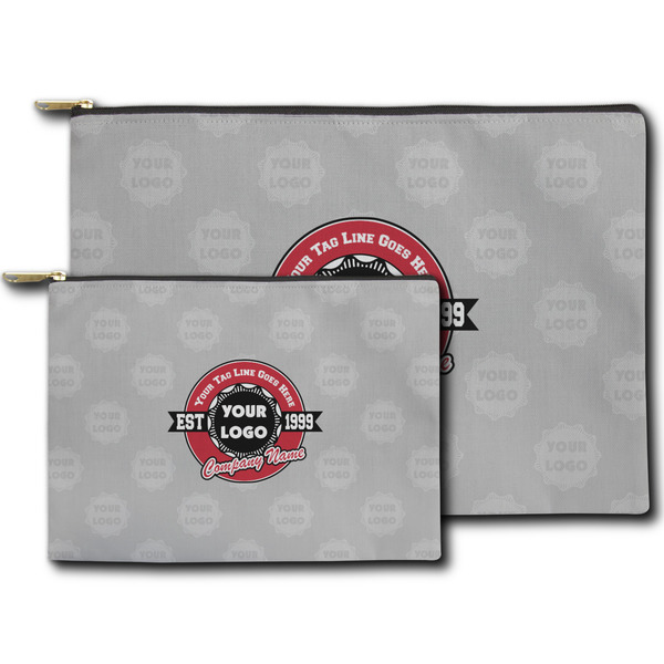 Logo & Tag Line Zippered Pouches - Size Comparison