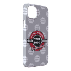 Logo & Tag Line iPhone Case - Plastic - iPhone 14 Plus (Personalized)